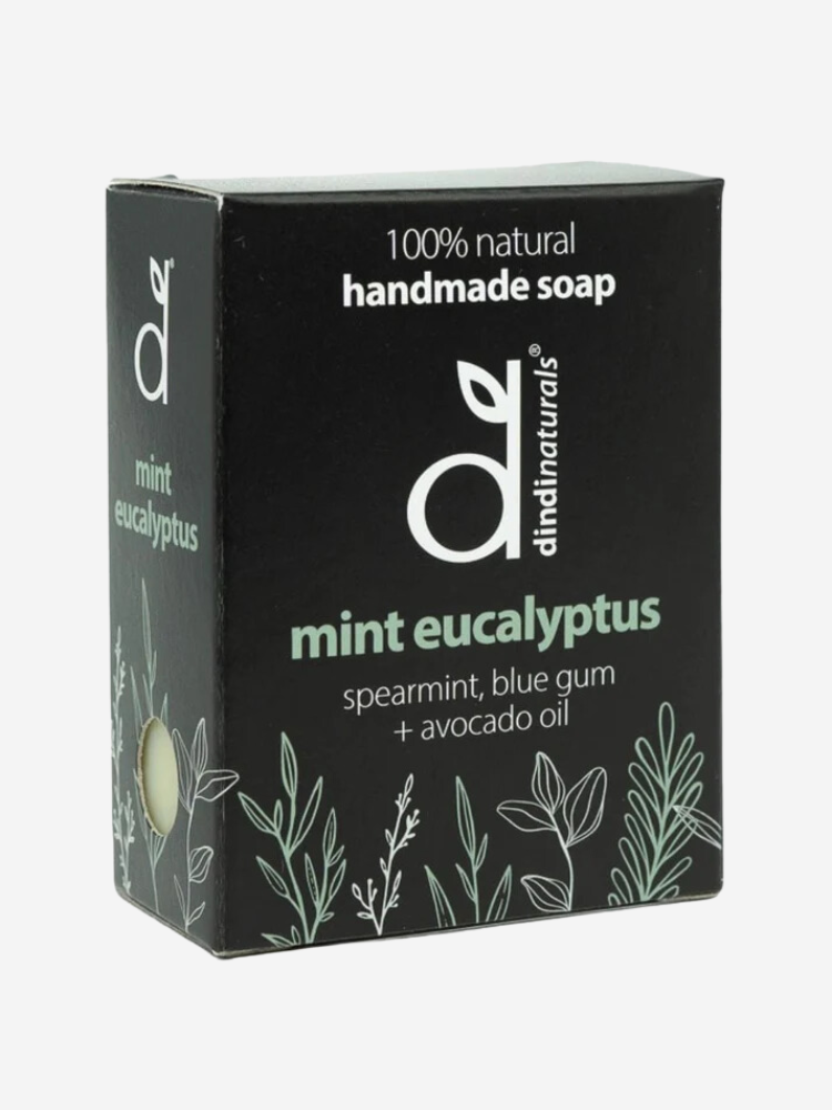 The packaging of a dindi naturals soap bar.