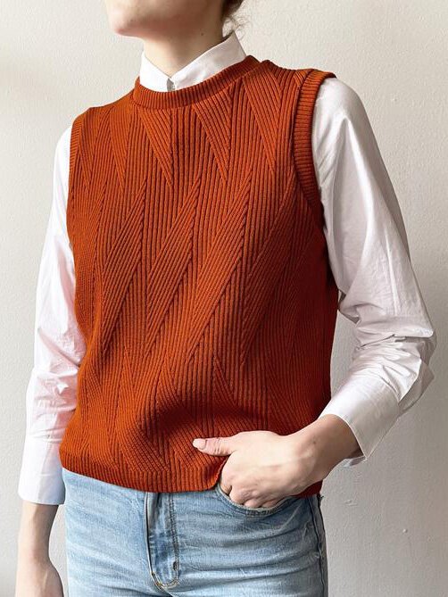 Women's Heirloom Sweater-Shirt Vest: 100% Cotton Terry