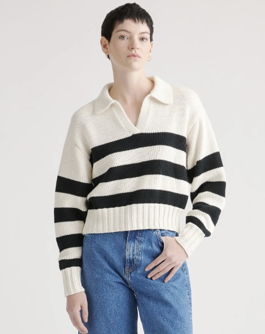 100% Organic Cotton Cropped Cable Sweater
