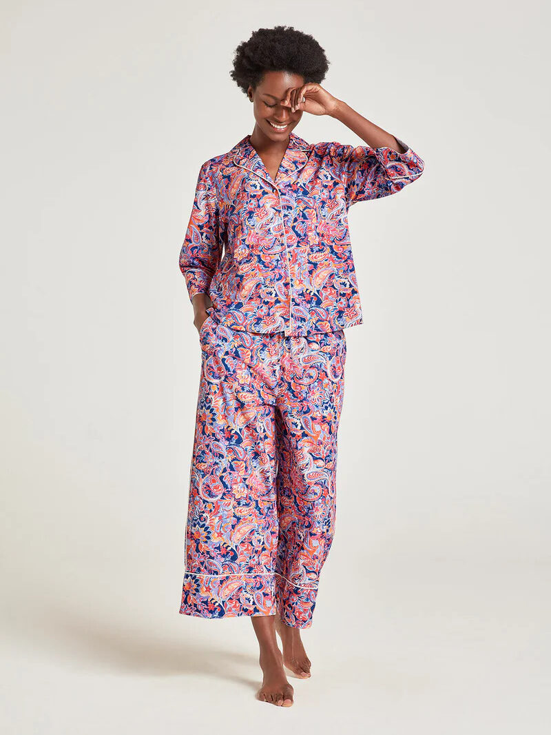 Recycle Silk Long Pajama Set, Lightweight and Breathable PJ Nightwear, –  The Eastern Loom