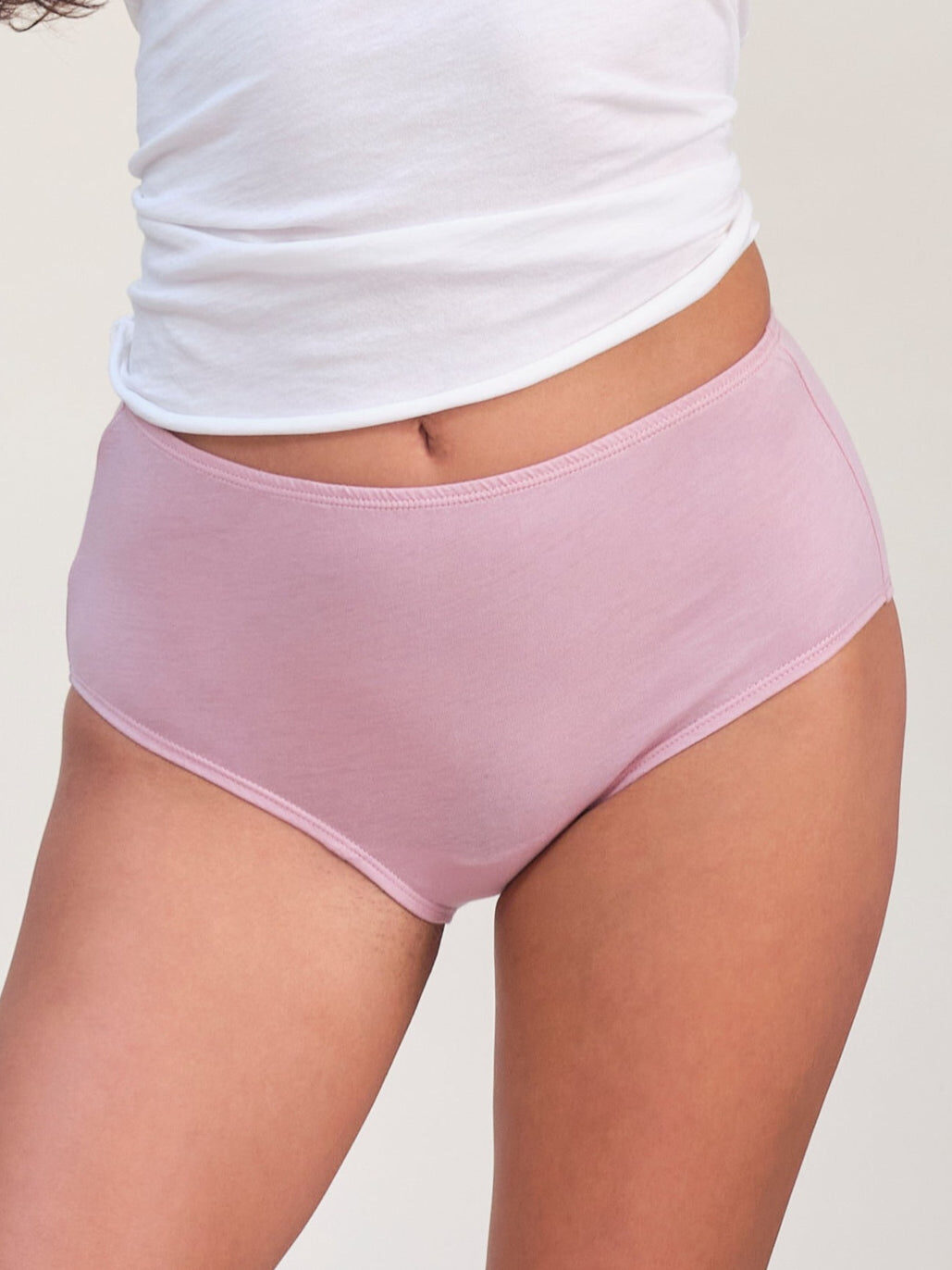 High Rise Thong - Pink, Women Hemp Panties, Made in Canada
