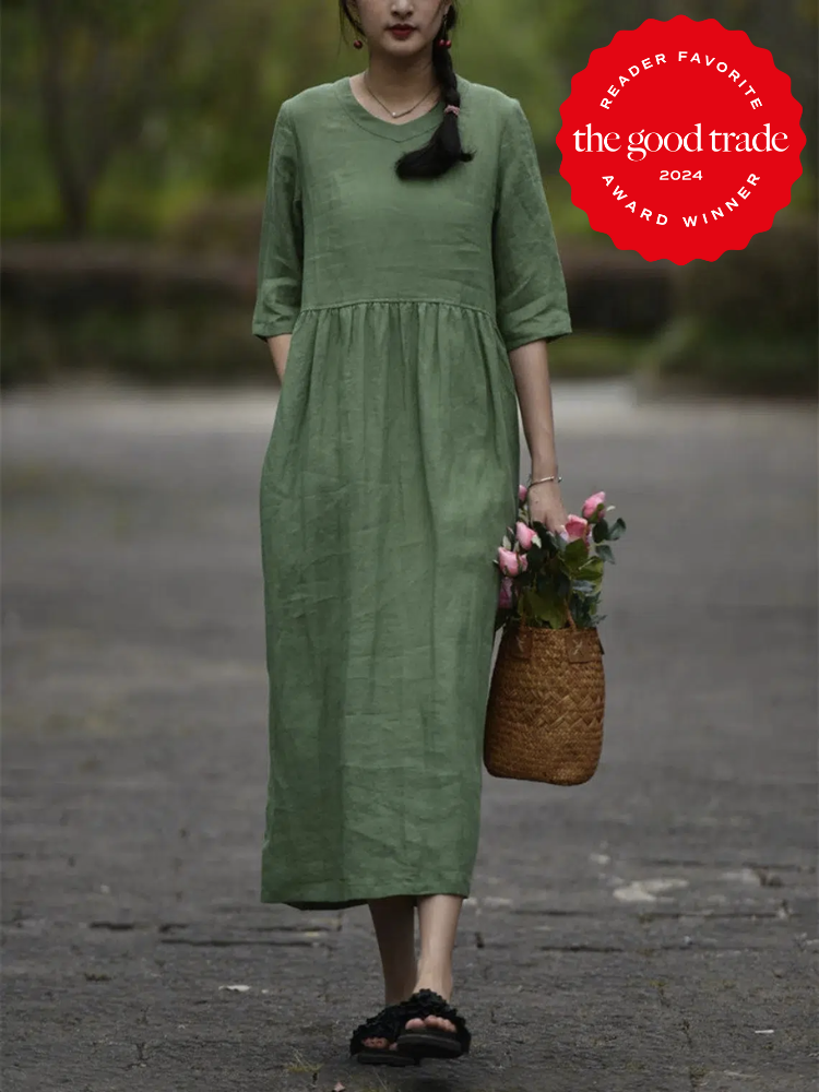 Beige Tank Dress, Eco-Friendly, Sustainable Women's Clothing