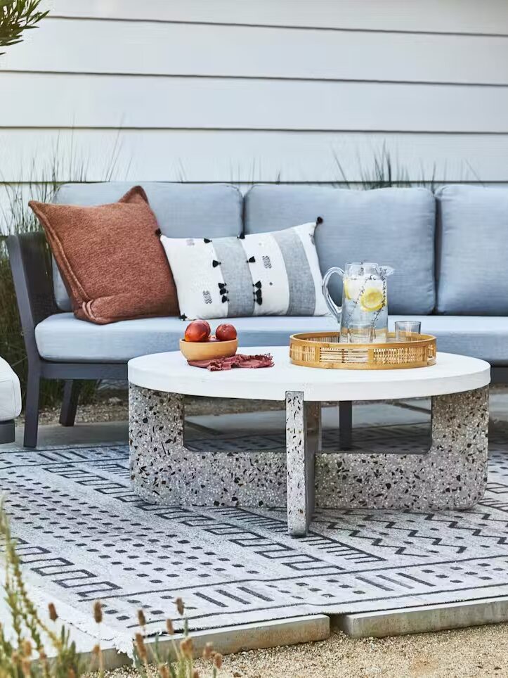 An outdoor couch set and table from Joybird. 