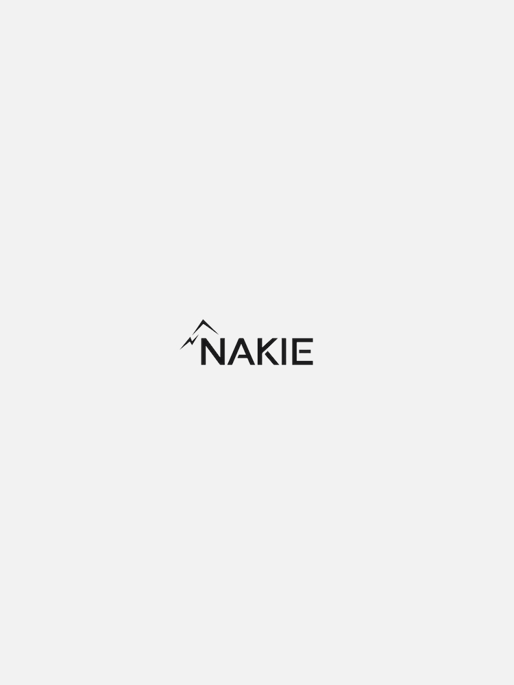 The image shows the Nakie logo, featuring the word "NAKIE" with a stylized letter 'A' that resembles a mountain peak on a plain white background.