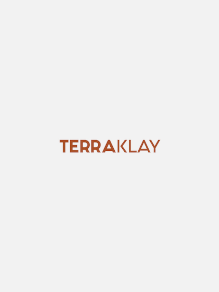 The image displays the logo "TERRAKLAY" in uppercase letters with "TERRA" in brown and "KLAY" in orange, centered on a white background.