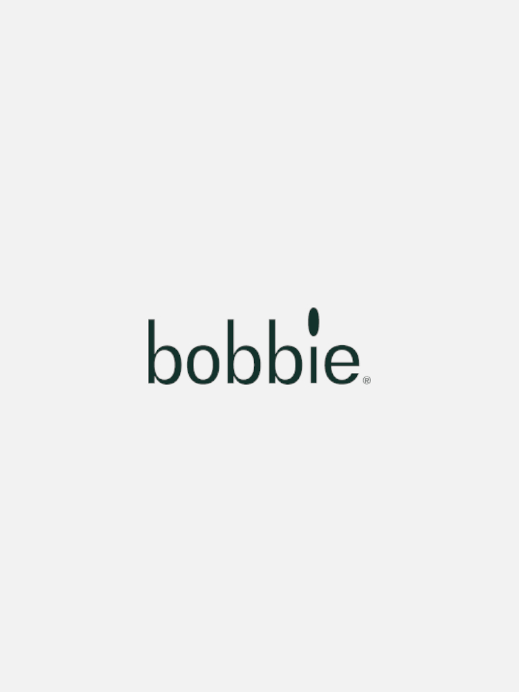 Logo displaying the word "bobbie" in lowercase black letters on a white background.