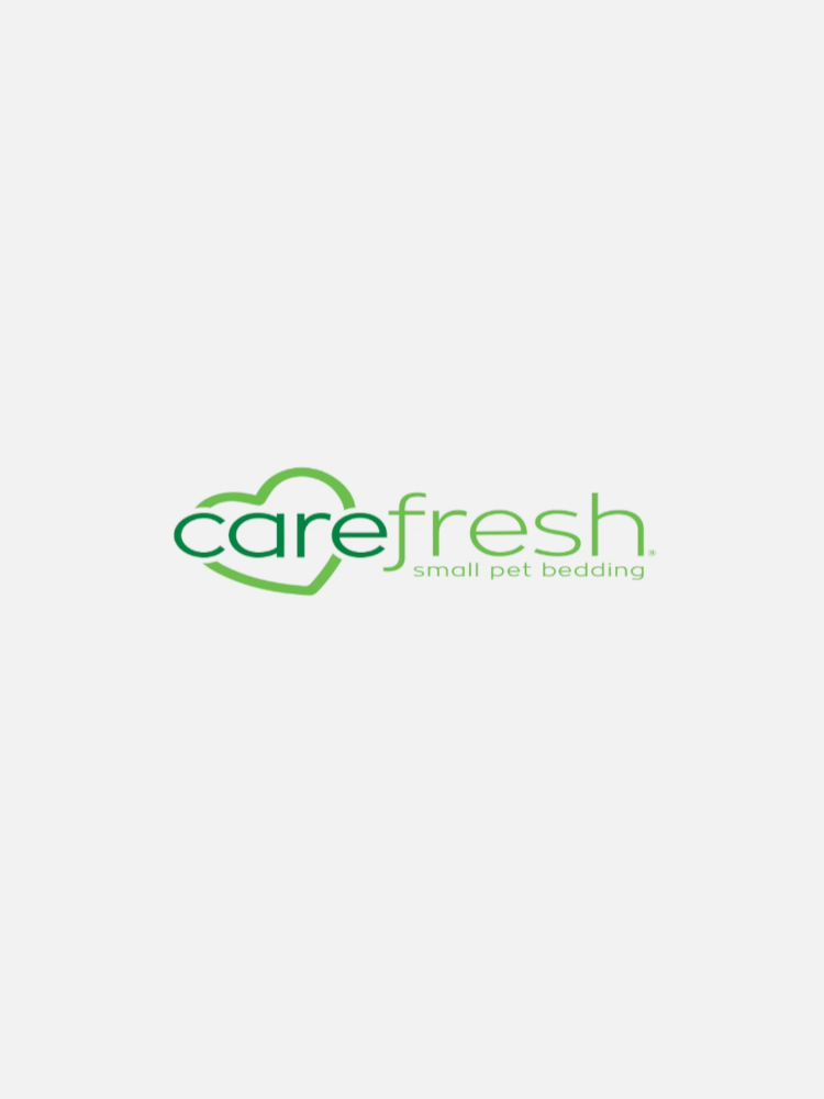 Logo of Carefresh small pet bedding with "carefresh" written in green and a green heart design.