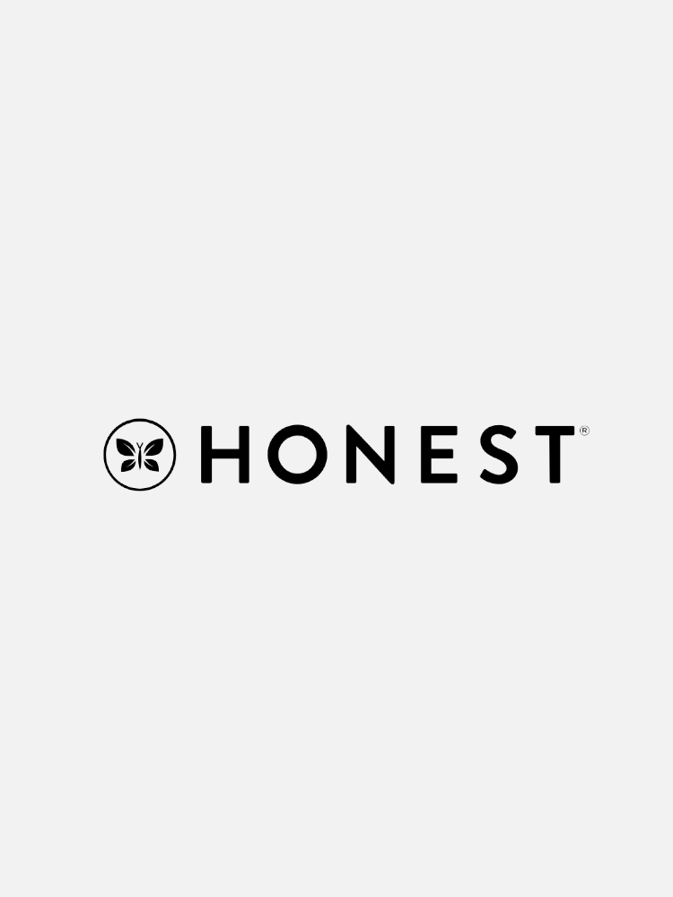 The image shows the word "HONEST" in black font with a butterfly logo to the left of the text on a white background.