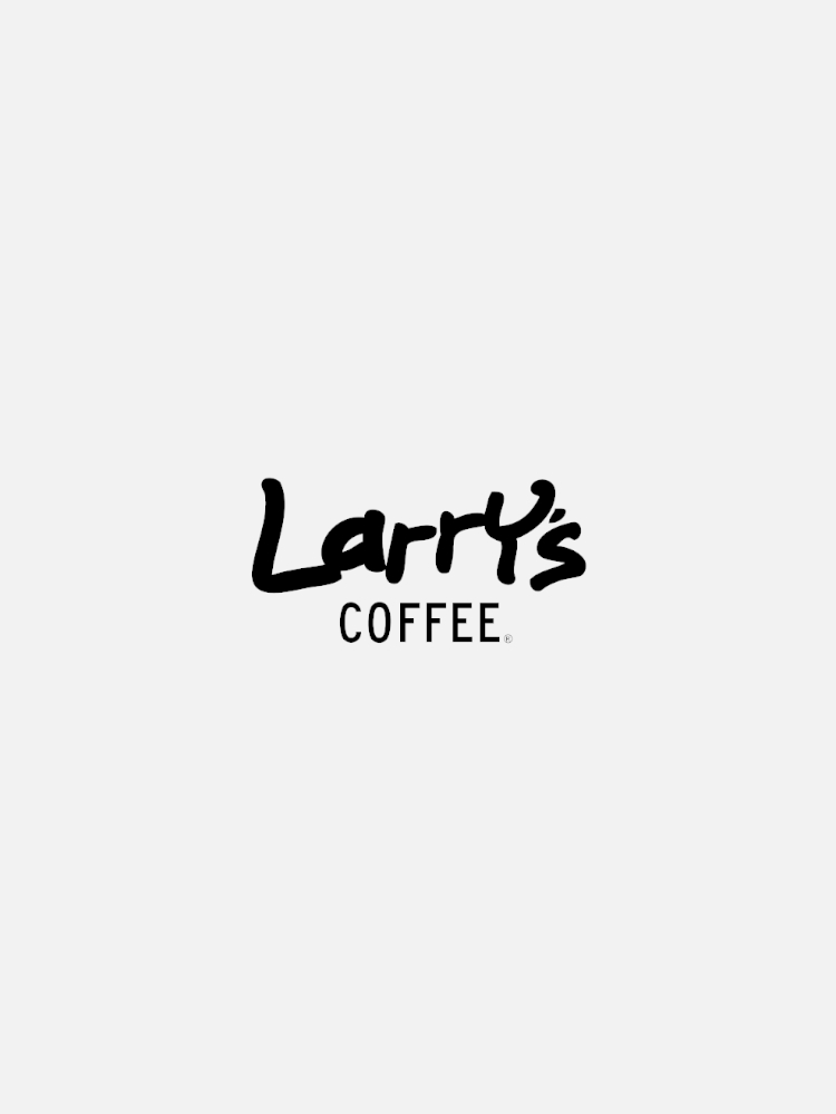 Larry's Coffee" logo in black text on a white background.