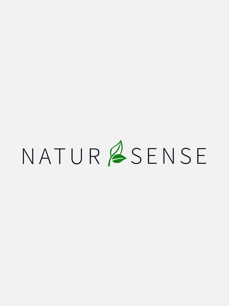 NATUR SENSE" logo with a green leaf incorporated into the letter "U", on a light gray background.