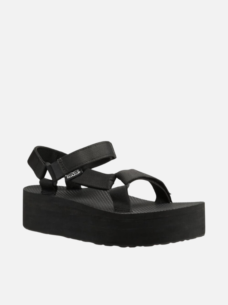Black platform Teva sandals