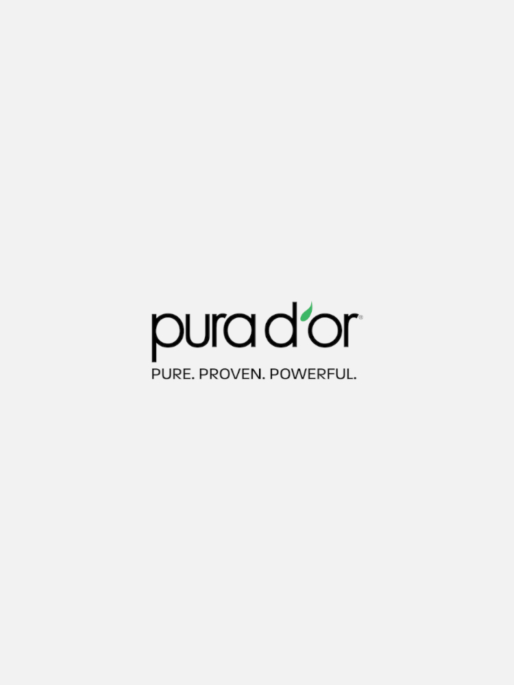 Logo for Pura D'or with text "Pure. Proven. Powerful." on a white background.