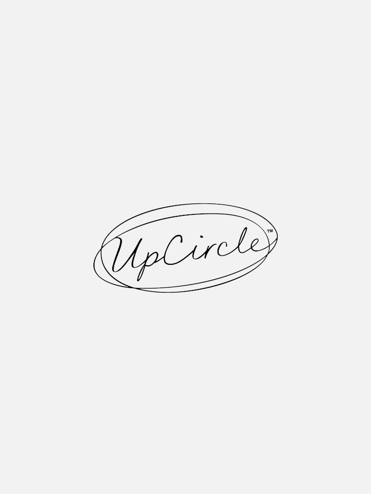 A minimalist logo featuring the word "UpCircle" in italic script within a simple, hand-drawn oval outline.