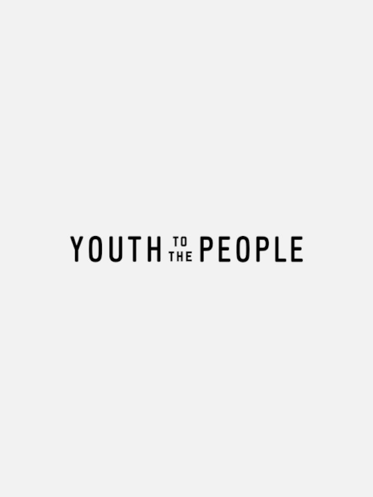 White background with black text in the center reading "Youth to the People".