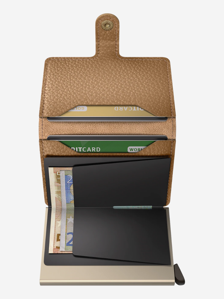 An open Secrid wallet. 