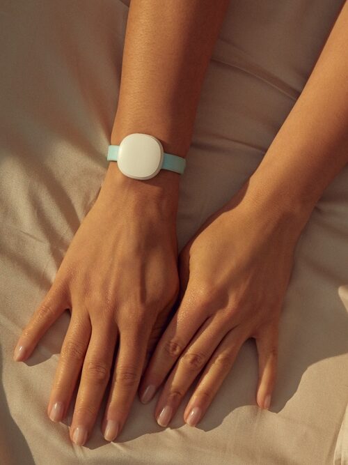 An Ava BBT monitor on a model's wrist. 