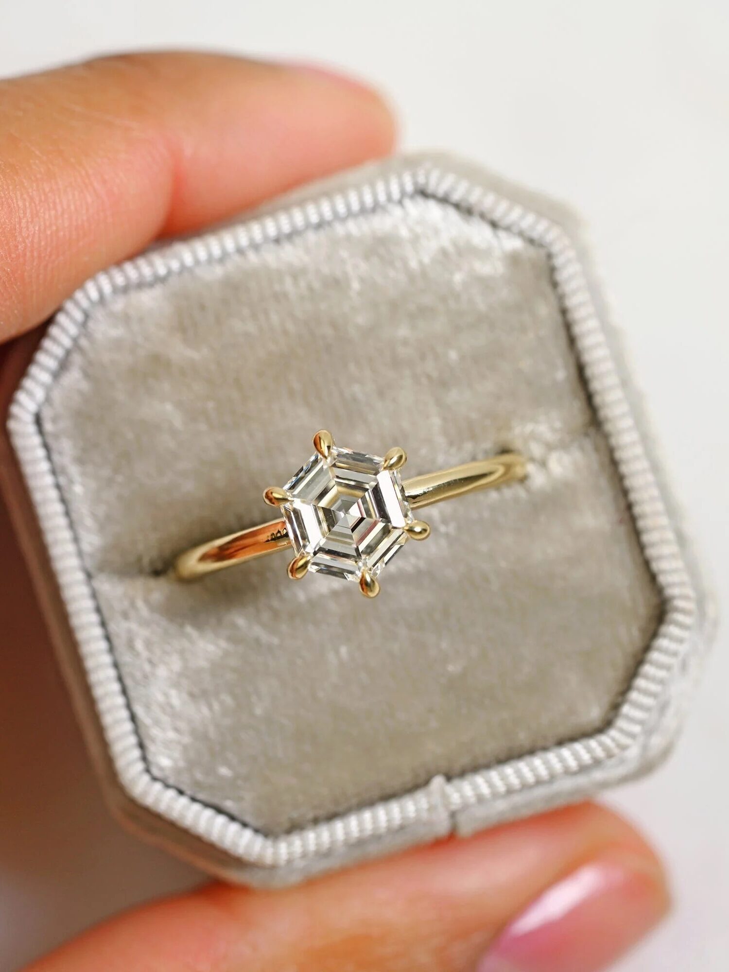 A Valerie Madison engagement ring. 