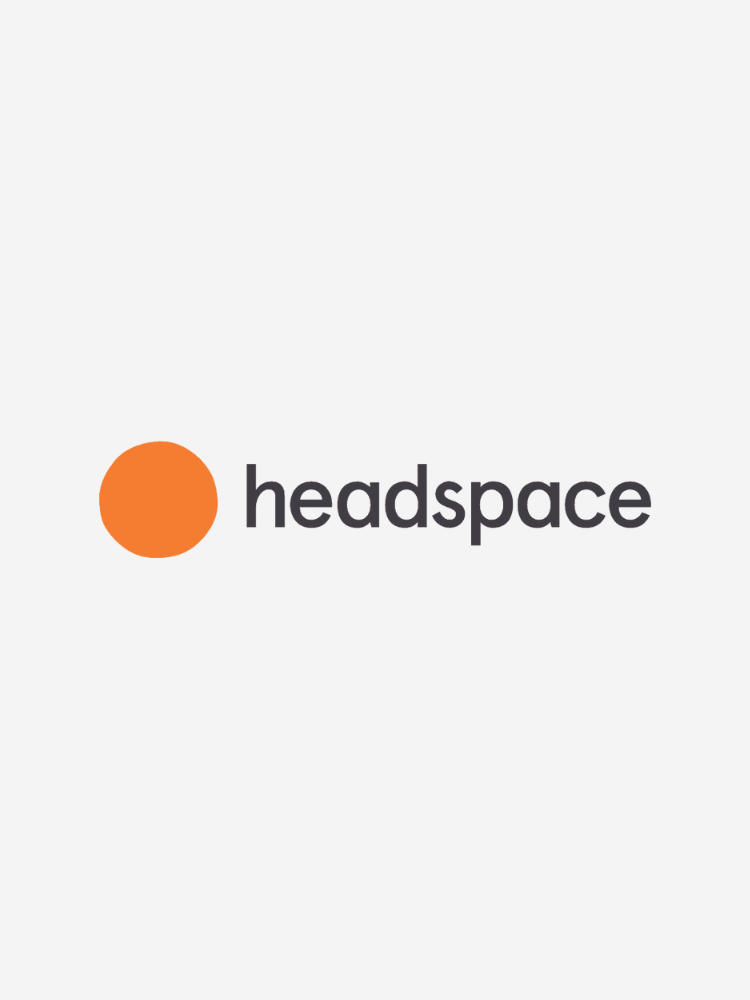 Headspace logo featuring an orange circle next to the word "headspace" in lowercase letters on a white background.