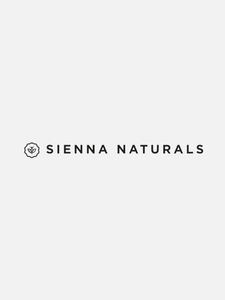 Logo of Sienna Naturals, featuring a minimalist design with black text and a small geometric emblem on a white background.